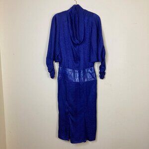 Vintage Jayna New York Purple Dress 9 Made In USA ILGWU Union Tag Faux Snakeskin